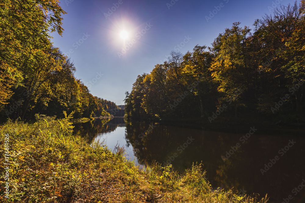 Wall mural Sonnenuntergang, Flusslandschaft