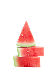 Slice of watermelon on white background