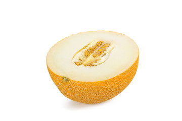 sliced melon isolated on white background