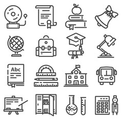 School education icons set.