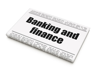 Money concept: newspaper headline Banking And Finance