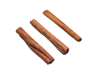 Several cinnamon sticks, isolate