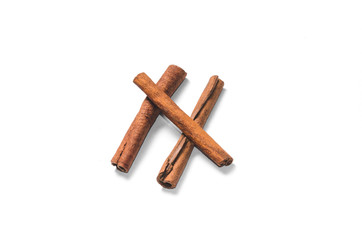 Several cinnamon sticks, isolate