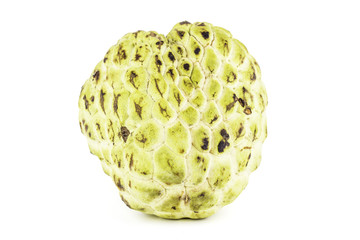 Fresh Custard Apple or Ripe Sugar Apple Fruit ( Annona, sweetsop) Isolated on white background on with clipping path / well-branched tree or shrub that bears edible fruits healthy eating / thai fruit