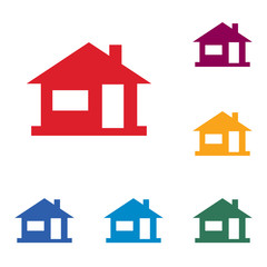 Home icon, house silhouette