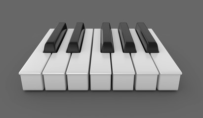 Piano Keys isolated on the Gray