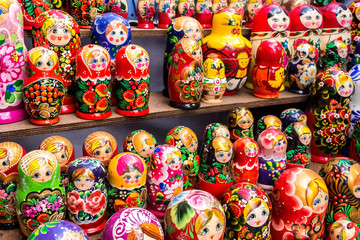 traditional russian dolls figures, gift shop