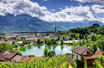 Buchs - Schweiz von oben HDR