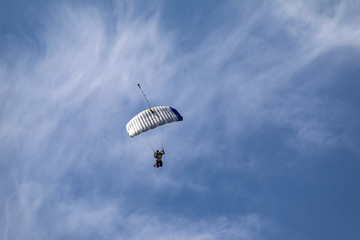 Skydiver in the sky