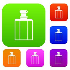 Bottle of female perfume set color collection