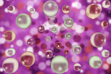 Colorful glass beads as wallpaper, 3d illustration