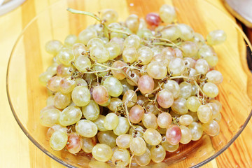 Juicy bunches of ripe grapes.