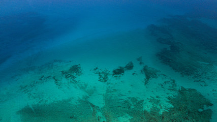 Fototapeta na wymiar aerial coral reef view canary islands