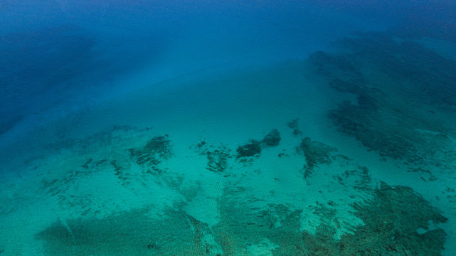 aerial coral reef view canary islands