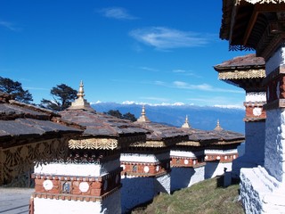 Chortens at Dochlu Pass, Bhutan