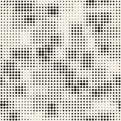 Modern Stylish Halftone Texture. Endless Abstract Background With Random Circles. Vector Seamless Mosaic Pattern.