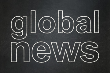News concept: Global News on chalkboard background