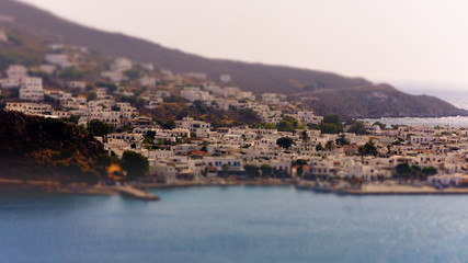 Fototapeta na wymiar Vue miniature du village de Patmos