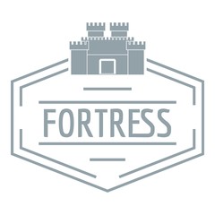 Naklejka premium Old fortress logo, simple gray style
