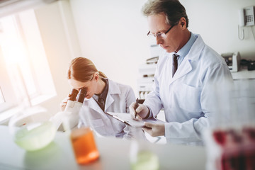 Laboratory scientists working