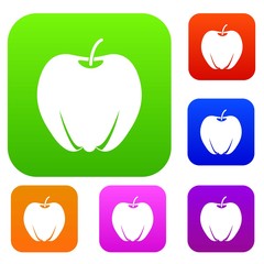 Ripe apple set color collection