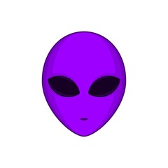 Alien face with large eyes isolated on white background. Extraterrestrial humanoid head. Vector illustration