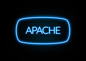 Apache  - colorful Neon Sign on brickwall