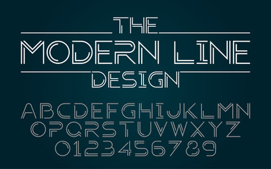 Decorative modern line alphabet vector fonts and numbers.Typography design for headlines, labels, posters, logos, cover, etc.