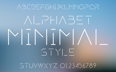 Decorative minimal alphabet vector fonts and numbers.Typography design for headlines, labels, posters, logos, cover, etc.