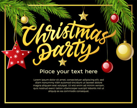 Christmas party - modern vector illustration with place for text