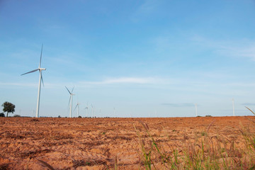 Windmill with blue sky.