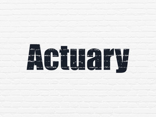 Insurance concept: Actuary on wall background