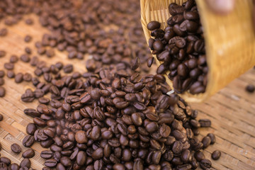 roasted coffee beans, can be used as a background.