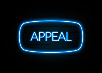 Appeal  - colorful Neon Sign on brickwall