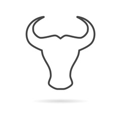 Line Bull icon vector 