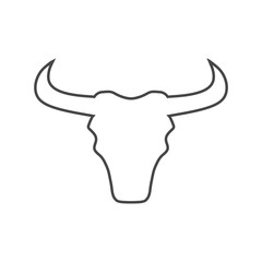 Line Bull icon vector 