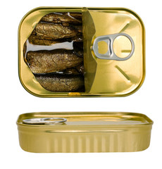 Top view preserve Sardines can