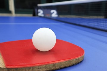 Table tennis ball, table tennis table