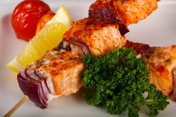 Salmon skewers