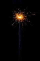 Obraz premium Sparkling Glowing Bengal Light on Black Background