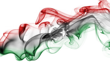 Obraz na płótnie Canvas Libya national smoke flag
