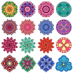 Set of twenty five stylish color flowers