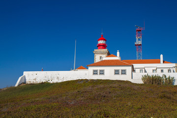 Fototapeta na wymiar Lighthouse in the western point of Europe in Portugal Cabo da Roca