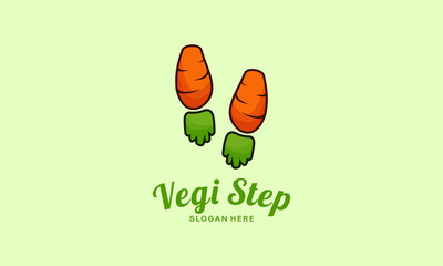 Vegetarian Step logo designs template, vegetables store logo vector