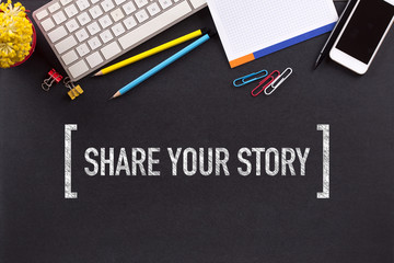 SHARE YOUR STORY CONCEPT ON BLACKBOARD