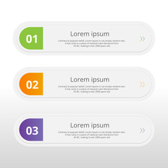 Vector steps, progress banners with colorful tags.