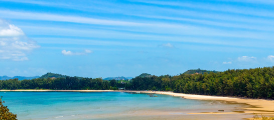 Panorama of the tropical beach in Thailand