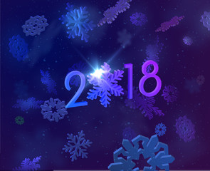 2018 New year holiday background. Vector EPS10.