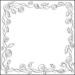 Square frame of climbing roses, coloring