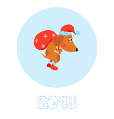 Happy New Year card with cute Dog